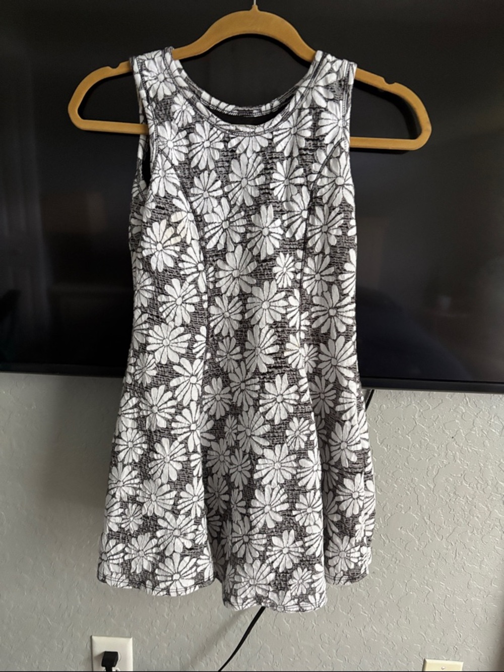Knitworks Black and White Floral Knit Dress